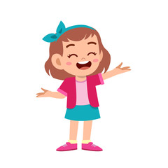 Obraz premium cute kid teen girl show facial expression