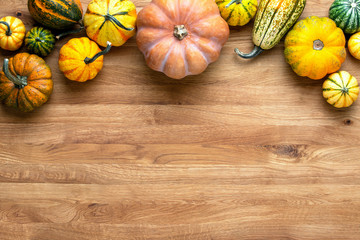 Autumn greeting card or background with blank space for a text