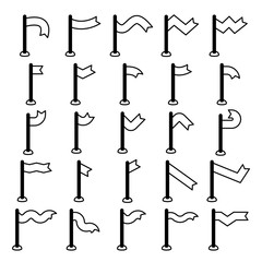 flag and pennant icons set