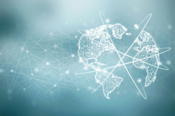 2d illustration world map abstract background