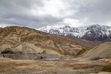 Panorama view of Indus valley,Lah, India. Indus Valley is the largest valley of Ladak. River and...