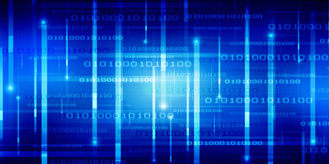2d illustration abstract digital binary data on computer screen