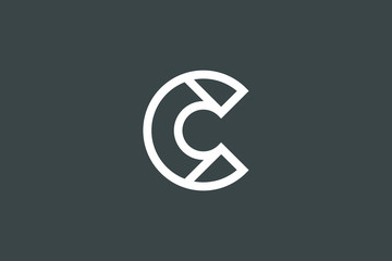 Fototapeta premium Initial C CC Flat Letter Logo Design Vector Template. Monogram and Creative Alphabet C CC Letters icon Illustration.