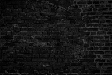 Fototapeta na wymiar Black brick wall texture for background.