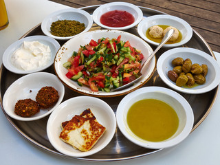 Arab Middle East Mediterranean Meze style breafast