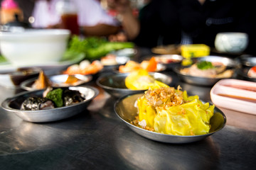 Dim sum set in breakfast restaurant.
