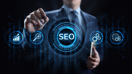 SEO Search engine optimisation digital marketing business technology concept.