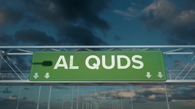 the plane landing in Al quds west bank