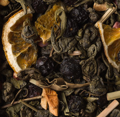 green tea with dried oranges