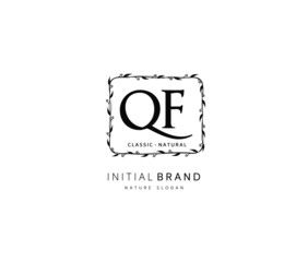 Q F QF Beauty vector initial logo, handwriting logo of initial signature, wedding, fashion, jewerly, boutique, floral and botanical with creative template for any company or business.