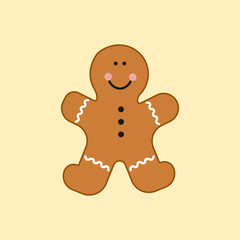 Obraz premium Holiday gingerbread man cookie. Happy new year decoration. Merry christmas holiday. New year and xmas celebration