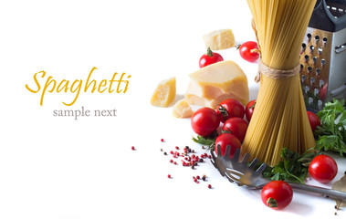 spaghetti and ingredients