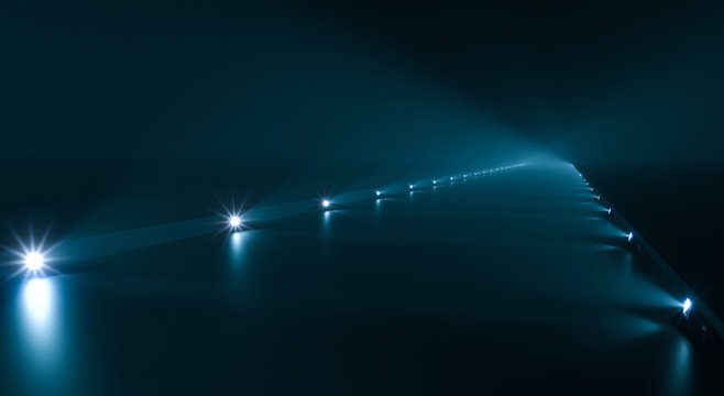 Futuristic pathway background with light illumination
