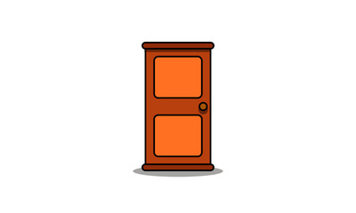 Simple Door Flat Vector Illustration