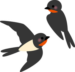 Obraz premium かわいいツバメ