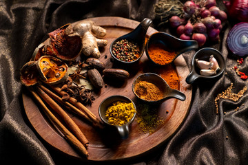Asian food seasoning. Asian food ingredients.