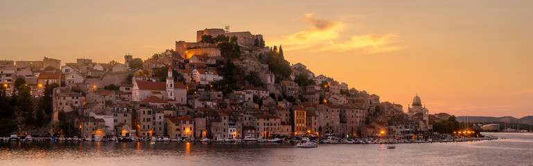 Sibenik, North Dalmatia, Croatia-panorama of the old town