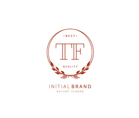 T F TF Beauty vector initial logo, handwriting logo of initial signature, wedding, fashion, jewerly, boutique, floral and botanical with creative template for any company or business.