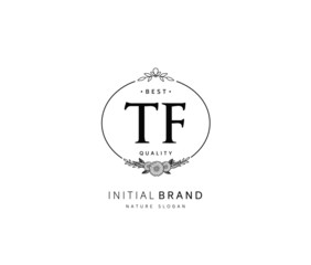 T F TF Beauty vector initial logo, handwriting logo of initial signature, wedding, fashion, jewerly, boutique, floral and botanical with creative template for any company or business.