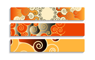 spiral mandalas banners orange