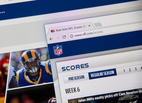 NFL official website with scores link.