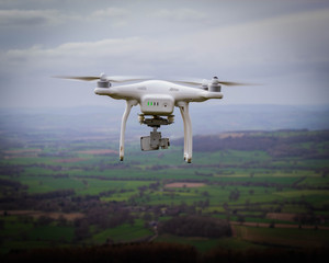 Phantom 3 Drone in Flight in the Countryside