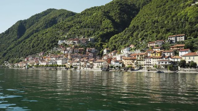 Colonno village on Lake Como on a sunny day