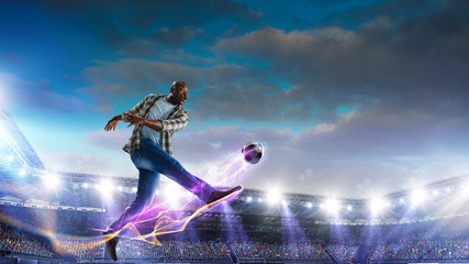 Black man plays his best soccer match