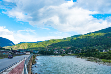 Fototapeta na wymiar The kingdom of Bhutan Paro city