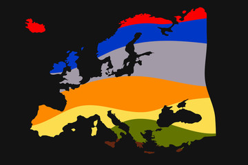 Europe colorful vector map silhouette © Renat