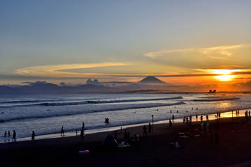 湘南海岸の夕景