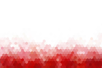 Gradient red hexagon abstract background with copy space.