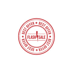 Flash sale grunge rubber stamp. Business concept sale discount stamp pictogram