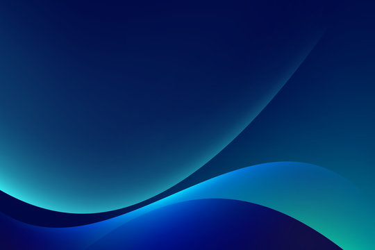 Abstract Background Glow Curve Lines On Dark Blue Green Background Luxury Copy Space