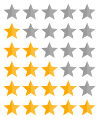 Five stars rating vector icon