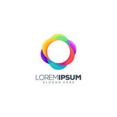 colorful circle logo design vector illustration