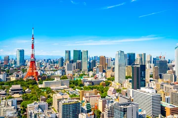 Foto op Plexiglas Tokyo Tower stadsgezicht © beeboys