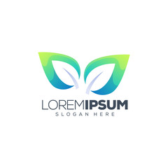 Fototapeta premium leaf logo design vector illustration