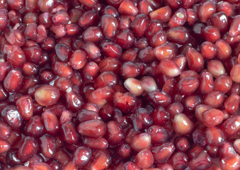 ripe pomegranate berries close up