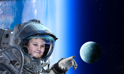 Exploring outer space. Mixed media