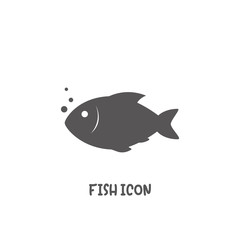 Fish icon simple flat style vector illustration.