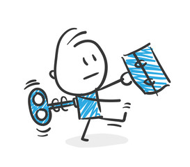 Stickman Blue: Automatic, Roboter. (Nr. 128)	