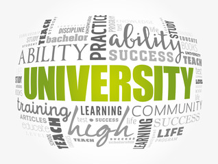 University word cloud collage, education concept background