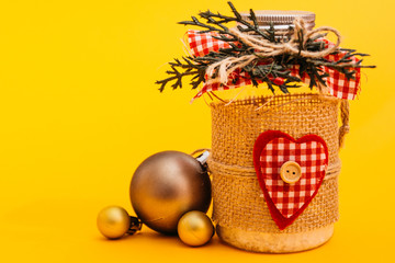 christmas decorated jar 