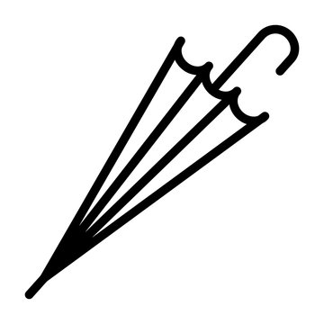recommend clip art: Closed umbrella or parasol line art vector icon for apps and websites