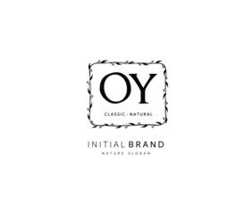 O Y OY Beauty vector initial logo, handwriting logo of initial signature, wedding, fashion, jewerly, boutique, floral and botanical with creative template for any company or business.