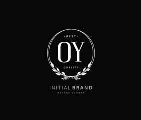 O Y OY Beauty vector initial logo, handwriting logo of initial signature, wedding, fashion, jewerly, boutique, floral and botanical with creative template for any company or business.