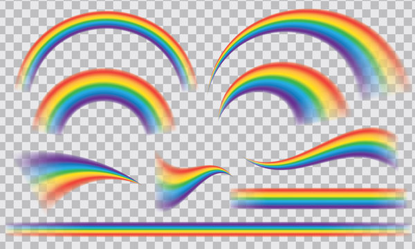 Multicoloured rainbow stripes isolated