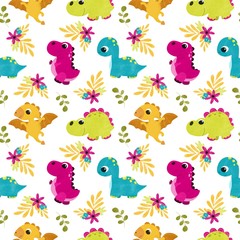 cute children pattern with dinosaurs 