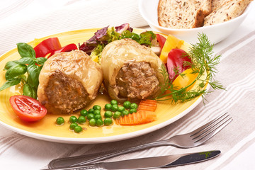 Stuffed paprika with minced meat, restaurant food